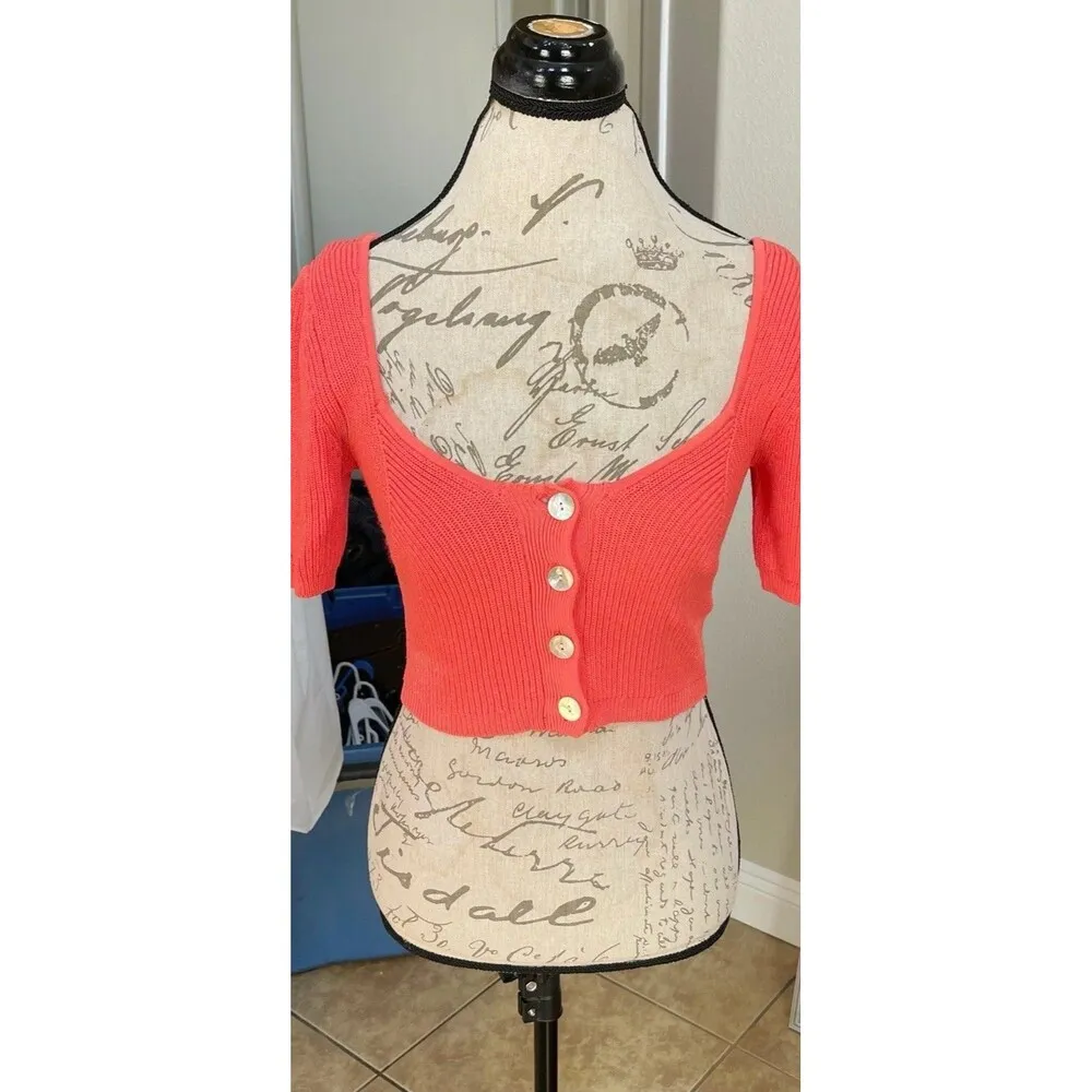 Wilfred Aritzia Womens Cropped Top Sweater Sz XS Boho Soft Girl Festival Beach - Image 5