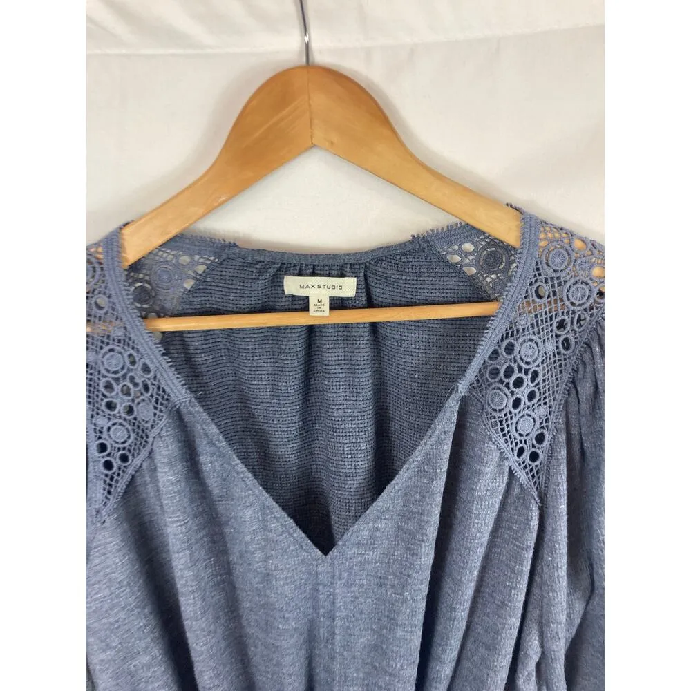 Max Studio Knot front 3/4 sleeve textured blouse size medium - Image 4