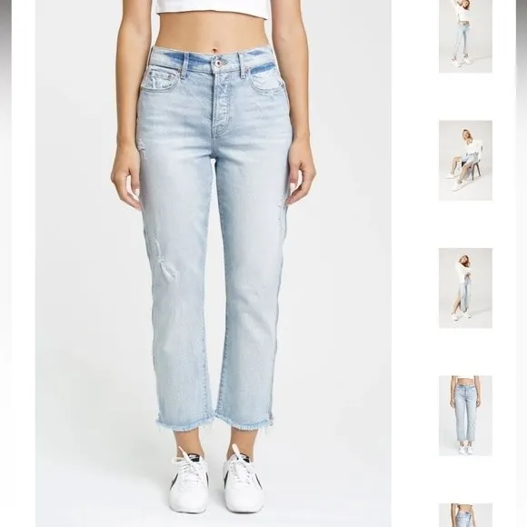 Pistola Charlie High Rise Straight Leg Side Leg Zipper Utopia Jeans‎ Size 27 - Image 6