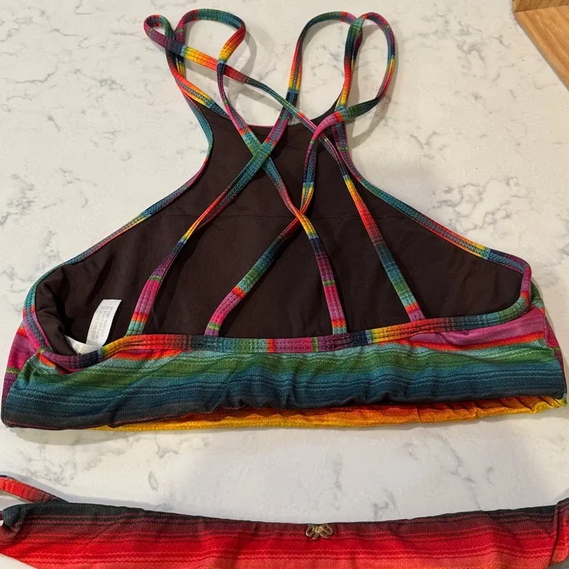 Pilyq PQ Maya Gypsy Halter & Reversible Full Cut Hipster size S bikini bohemian - Image 5