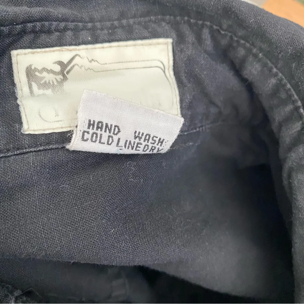 Vintage Yak Magik Woven Lattice Button Embellished Colorful Black Top Tunic - Image 7