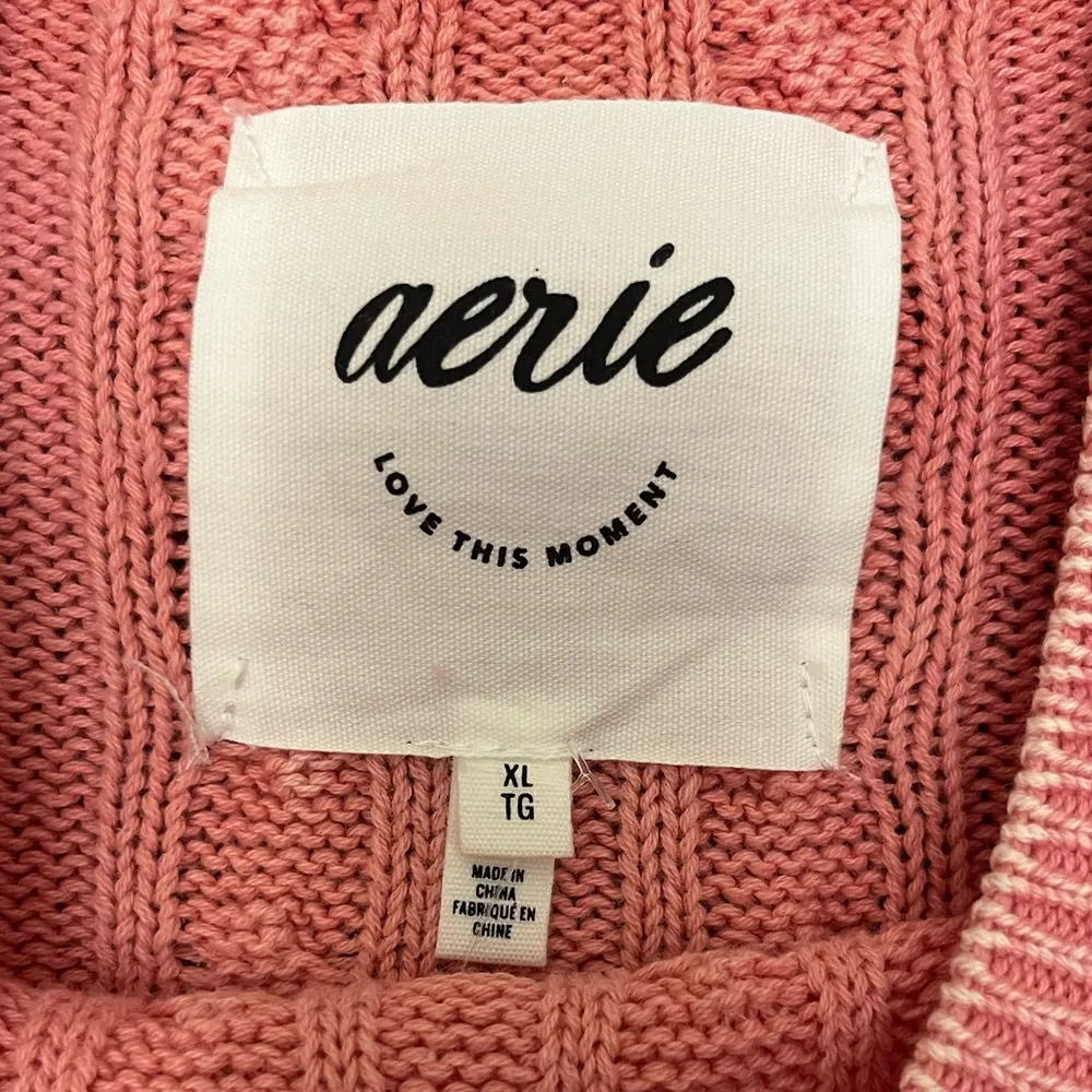 Aerie Pink Cable Knit Sweater - Image 3