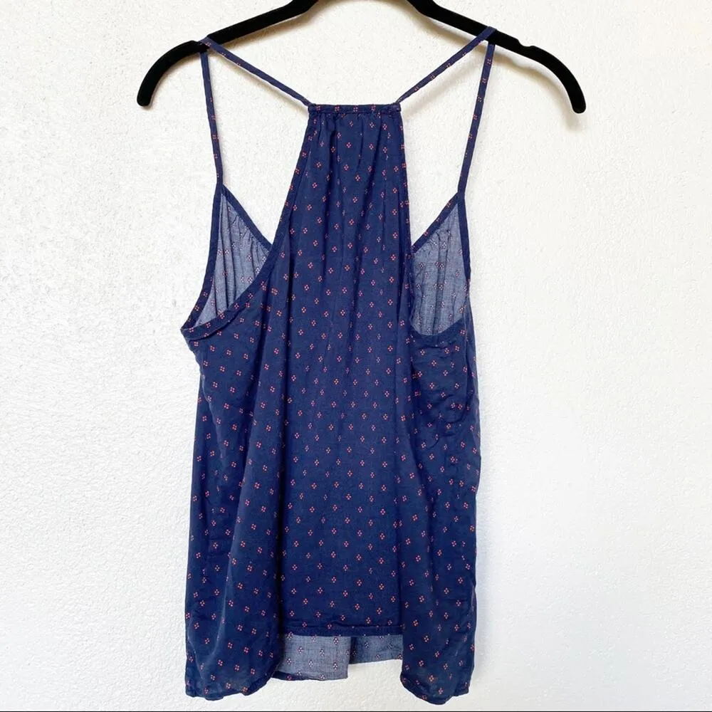 Aerie  Navy Notch V-Neck Pattern Tank Size Small - Image 6