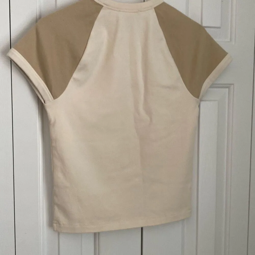 Madewell Raglan-Sleeve Baby Tee Antique Cream S NWT - Image 5