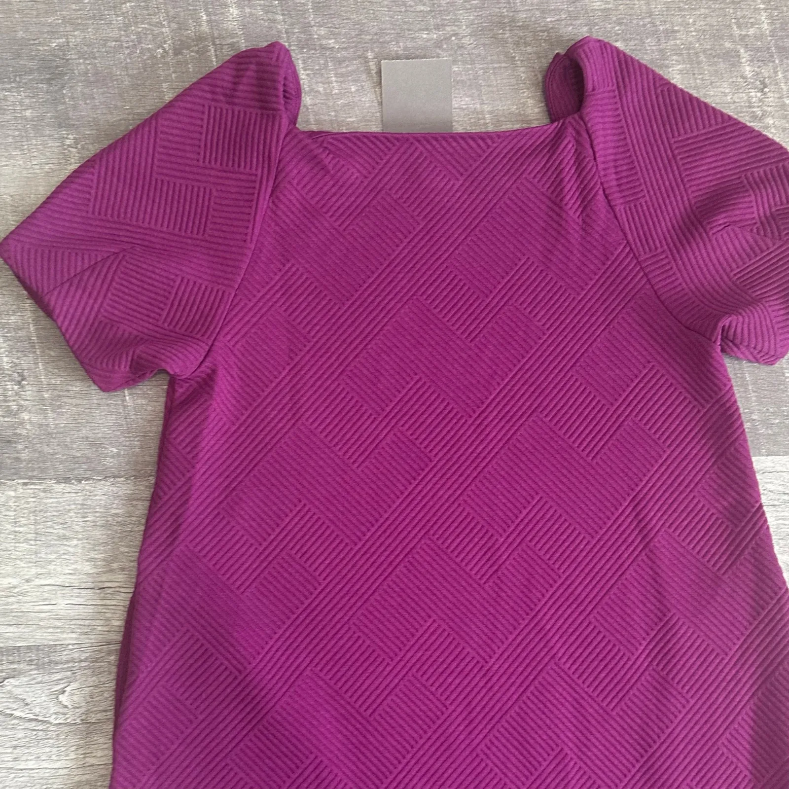 See and be Seen NEW Textured Mini Dress Women M Puff Sleeve Relaxed Fit Pockets Purple Size M - Image 6