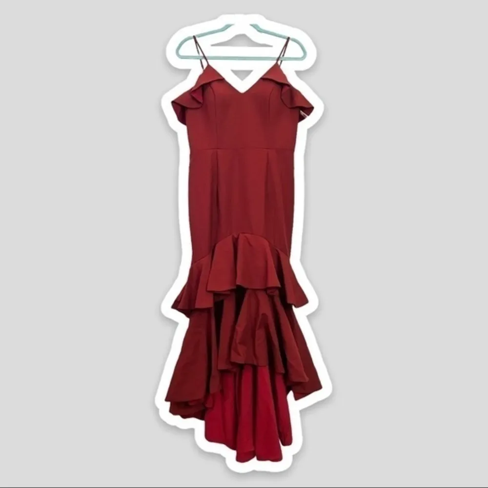 JARLO Medium Mina Layered Ruffle Sleeveless V-Neck Evening Gown - Image 2