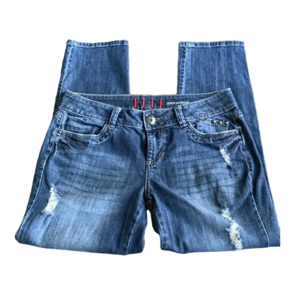 Women's Elle Skinny Boyfriend Denim Blue Jeans Size 8 EUC #6648 - Image 2