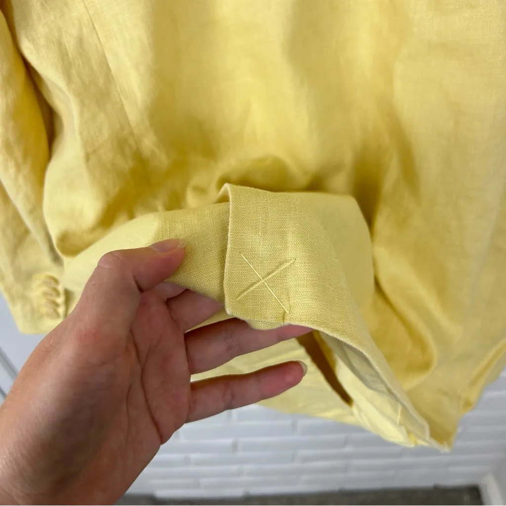 Madewell Yellow The Oversized Linen Blazer Jacket Size XL - Image 12