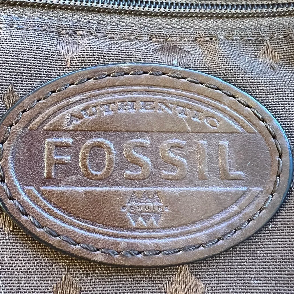 Vintage Fossil Western Brown Cowhide Leather Crossbody Bag Purse Festival Hippie - Image 10