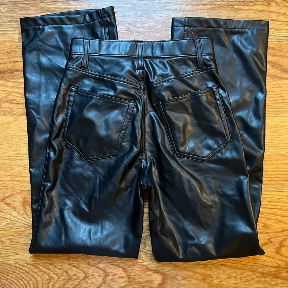 Abercrombie & Fitch faux leather the 90s relaxed jean ultra high rise sz 25 / 0 - Image 3