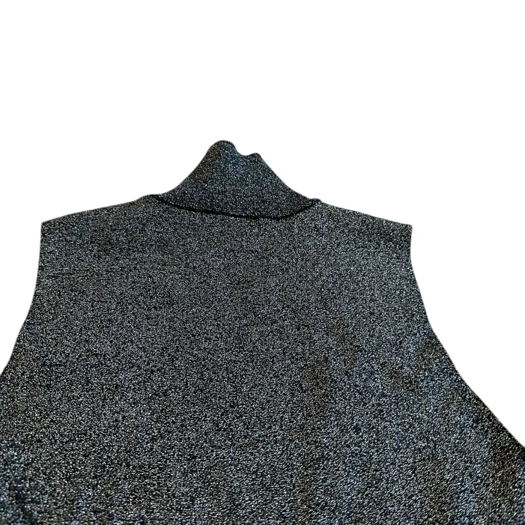 House of Harlow 1960 Silver Glitter Sheath Dress Mock Neck Party Size Small - Image 7