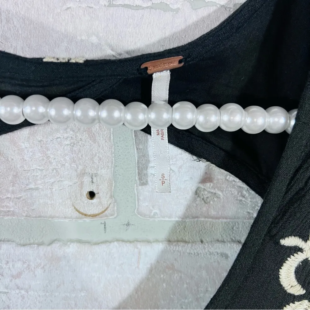 Free People Sweet Tennessee Black Embroidered Mini Dress Size S - Image 9