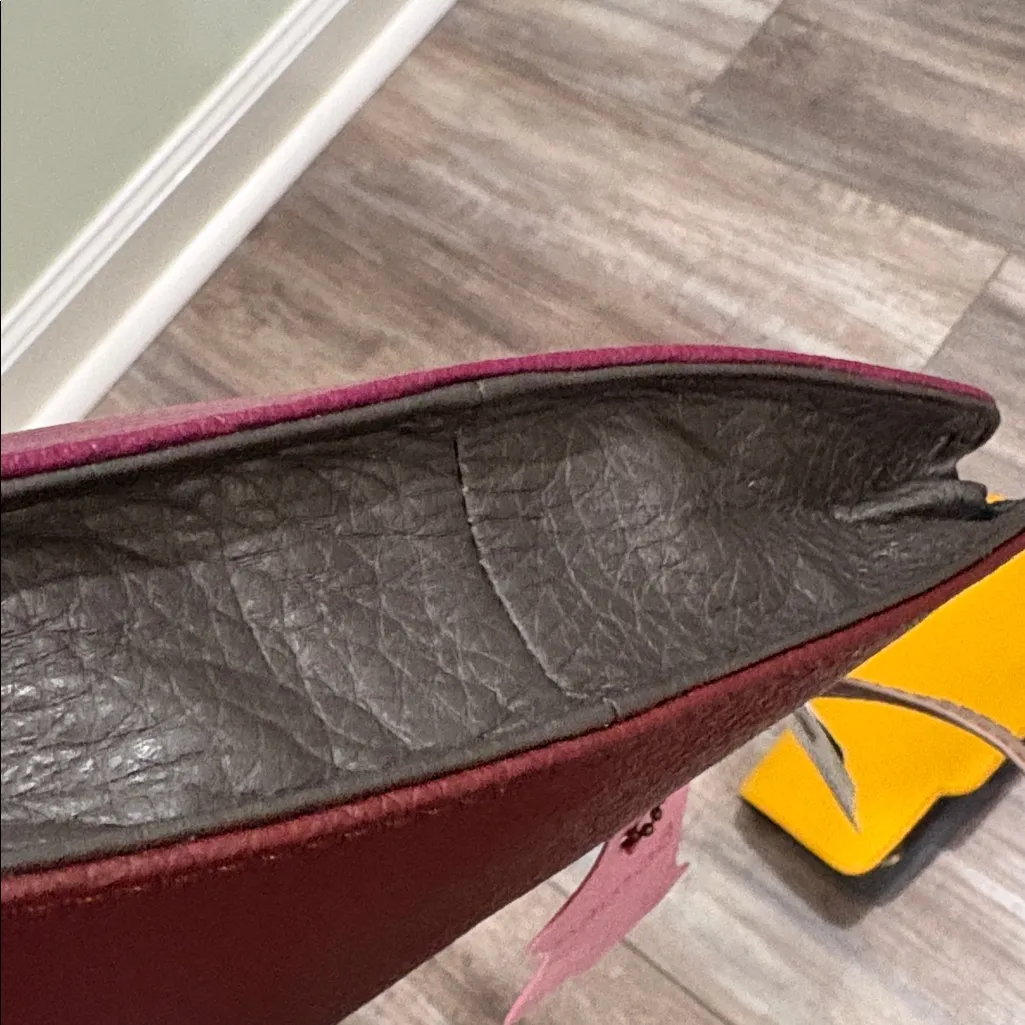 Soruka color block leather calf fur crossbody bag NEW Orange - Image 6