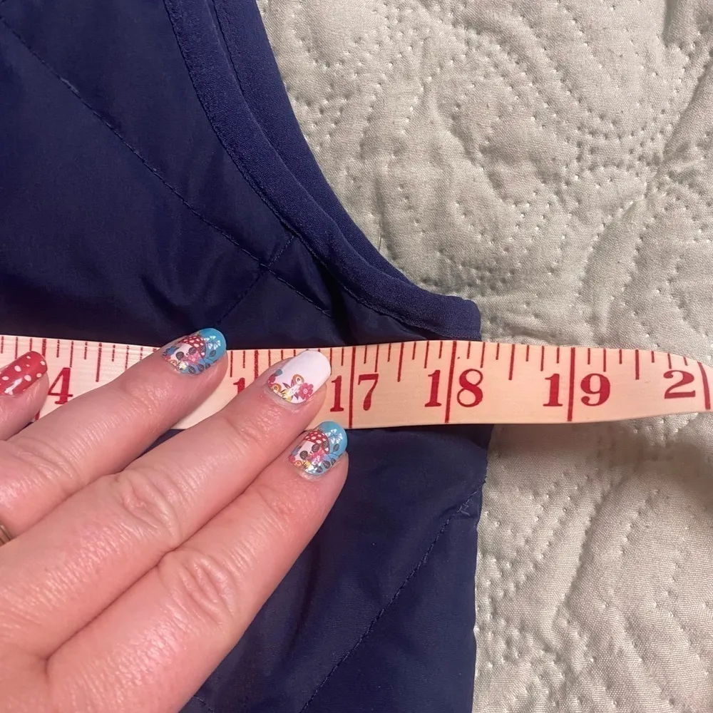 J. Crew Factory Size XS Navy Blue Vest Quilted Down Excursion High Neck Full Zip - Image 3