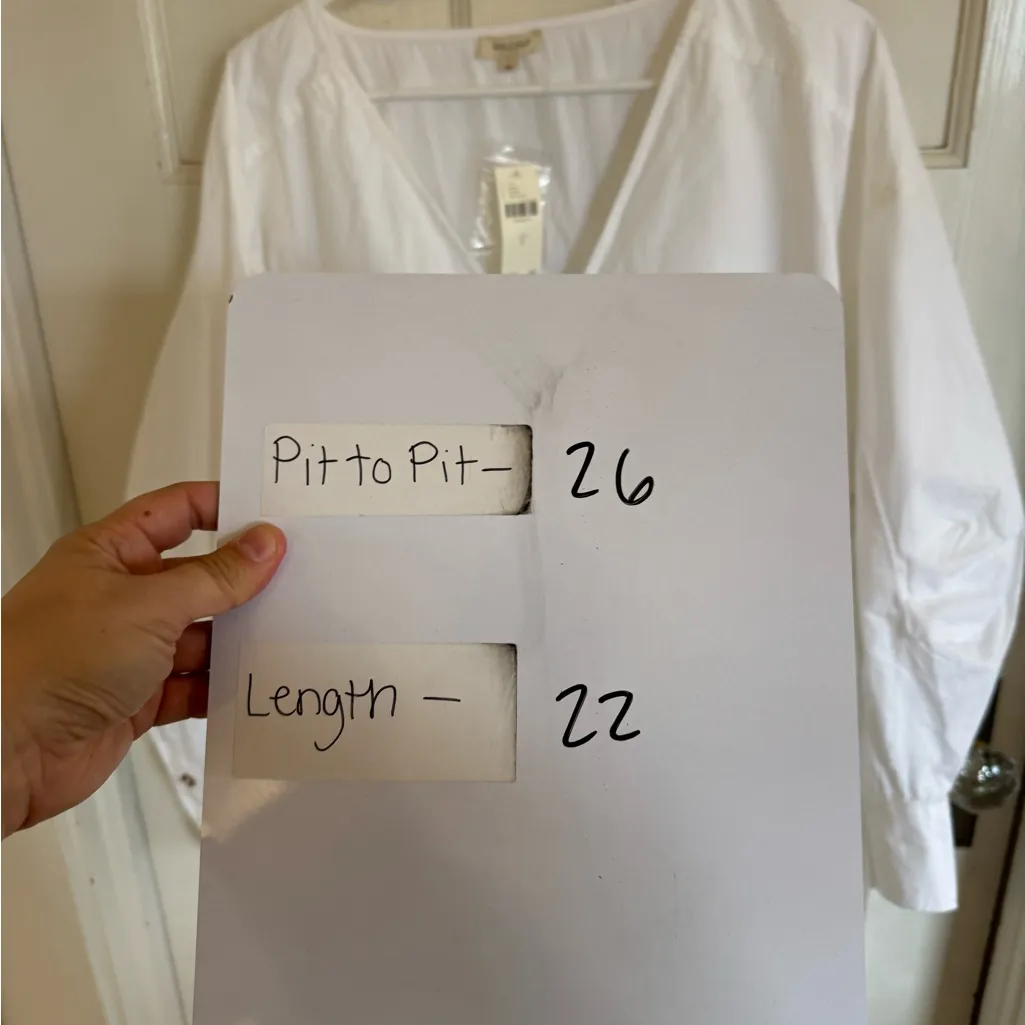 NWT Pilcro Cocoon white bubble blouse size large - Image 11