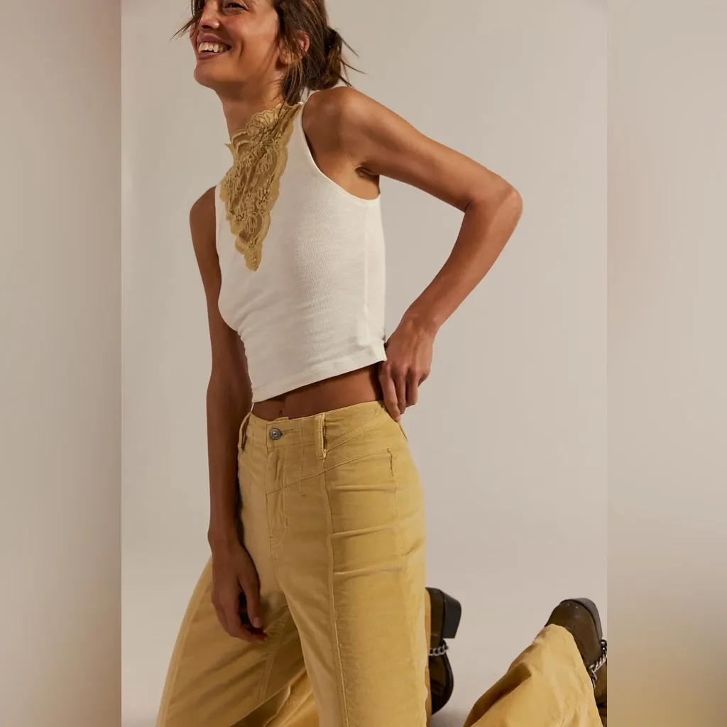 NWT Free People We The Free Libre Cord Wide-Leg Jeans in Fall Leaf - Image 2