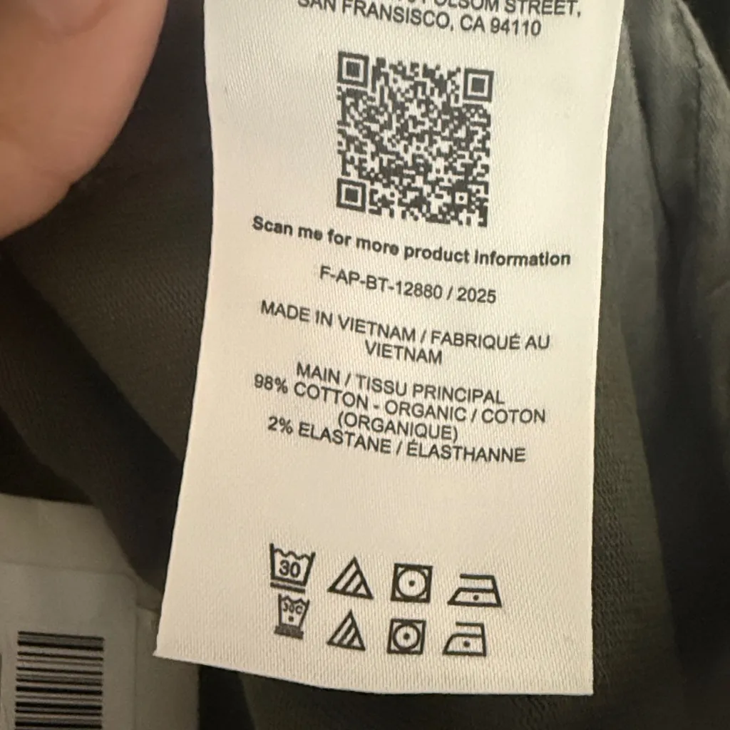 Everlane Straight Leg Pants in Olive Utility Cropped Organic Cotton Blend 12R - Image 5