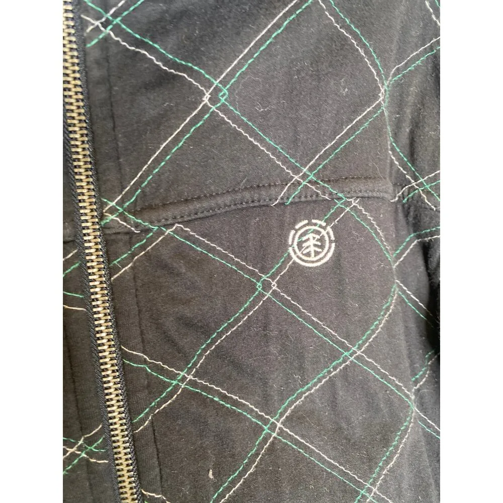 Element Sweatshirt Zipper Cardigan Sweater/Sweatshirt Sz M Ribbed Turtleneck Black Size M - Image 4