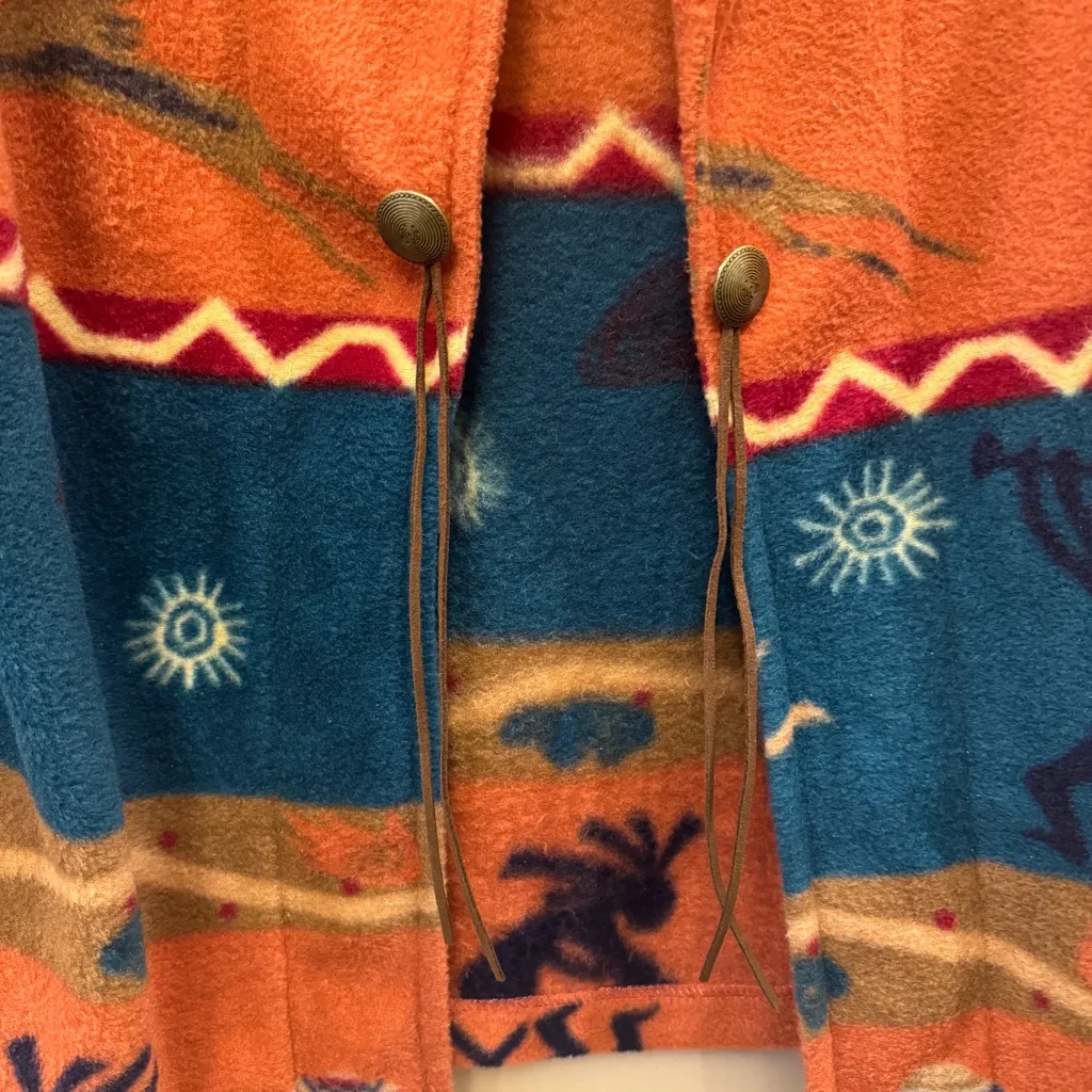 Lake Matley fleece jacket no size tag. See pics for measurements.‎ Aztec Orange Size L - Image 2