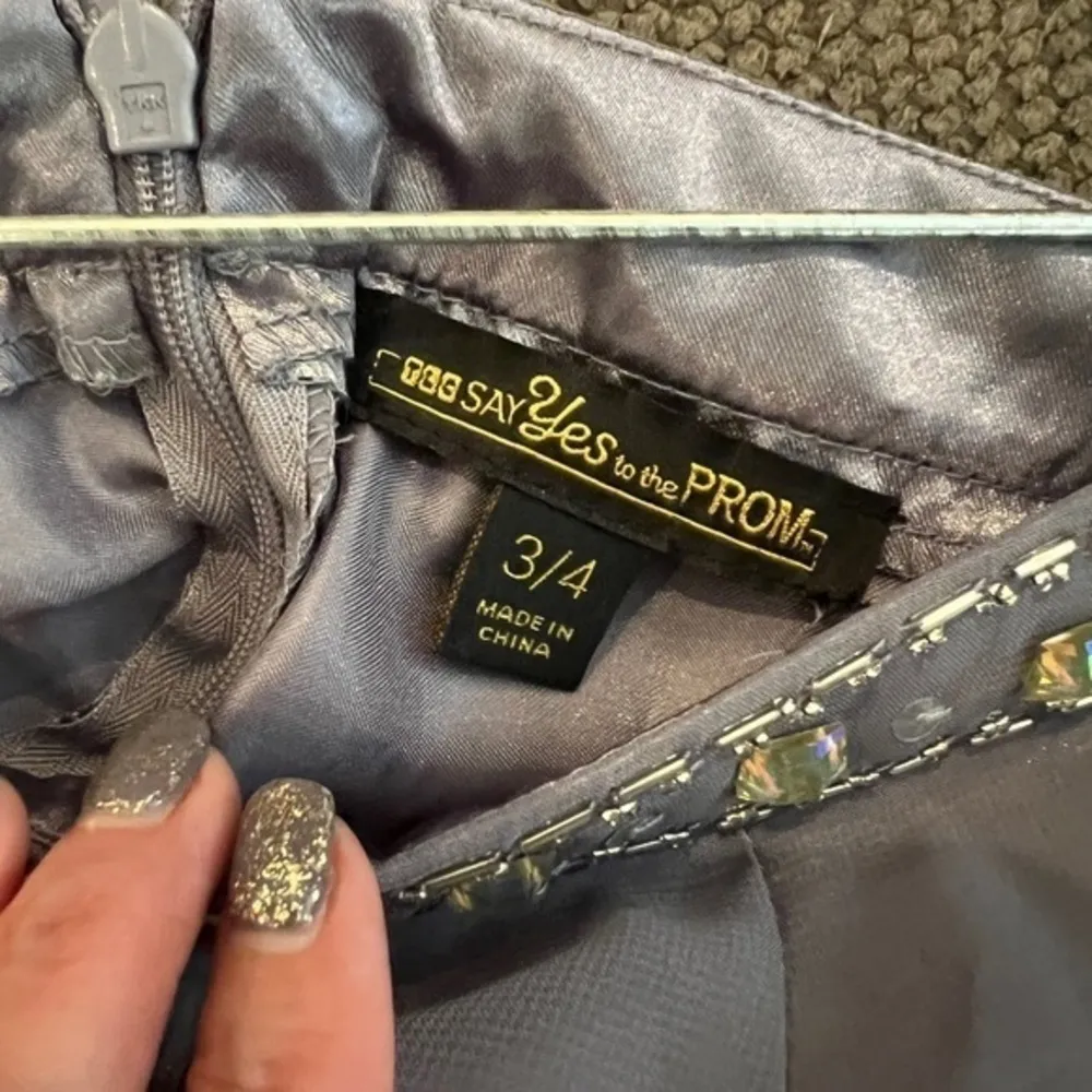 TLC SAY YES TO THE PROM 3/4 Sheer Maxi Skirt Jeweled Gray Size undefined - Image 10