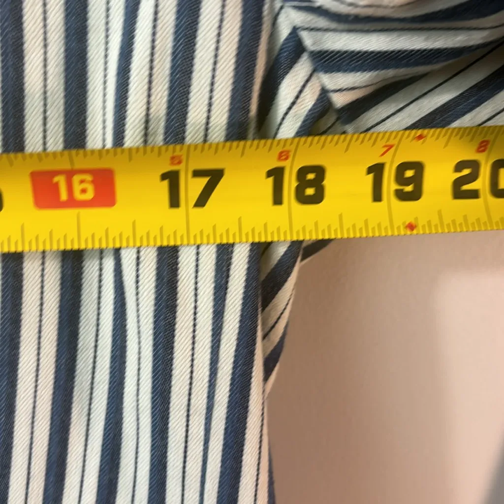 J Crew Classic Willa Blazer white/blue stripe size 6. EUC. Coastal Preppy Office - Image 6