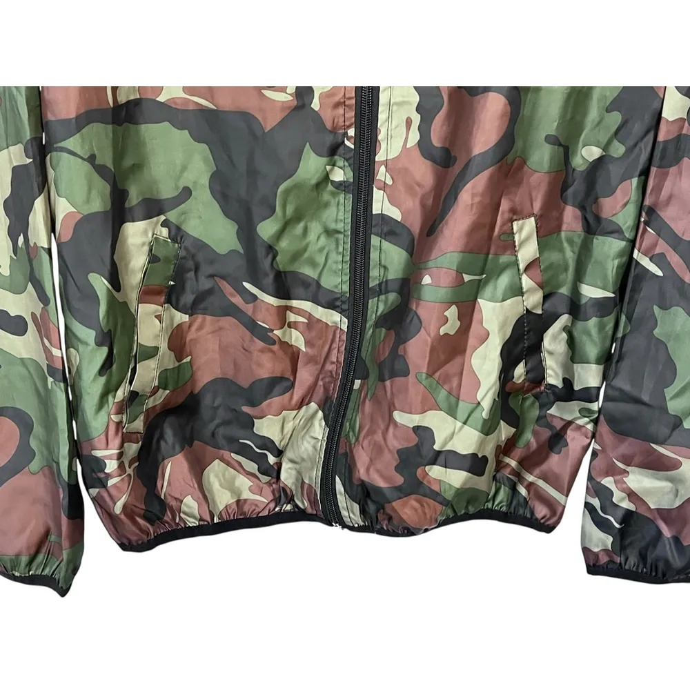 dELIA*s Vintage 90's Lightweight Green Camo Full Zip Jacket Size Medium Military - Image 2