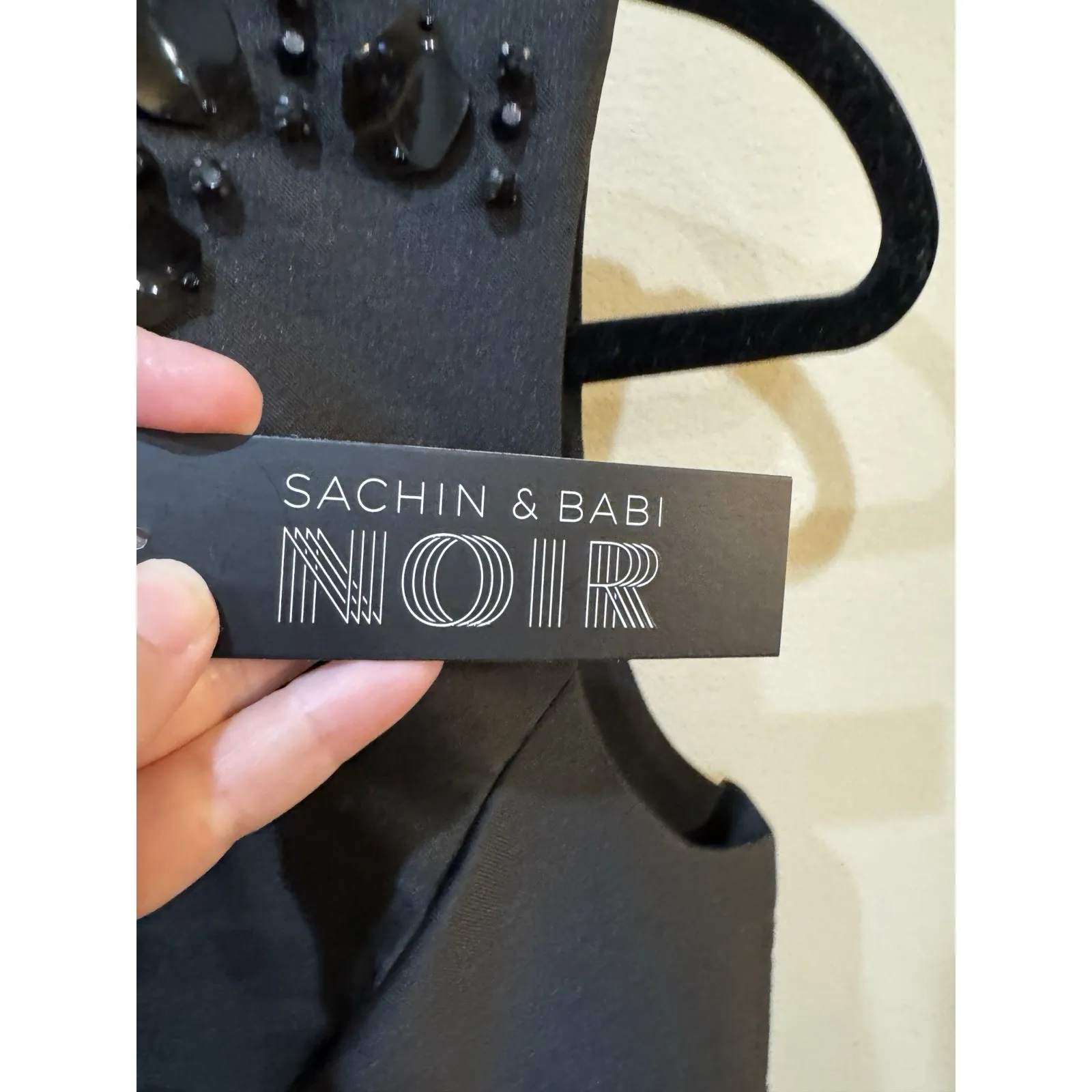 New SACHIN & BABI NOIR Northbook Dress Embellished Jeweled Beaded Onyx Size 4 - Image 5