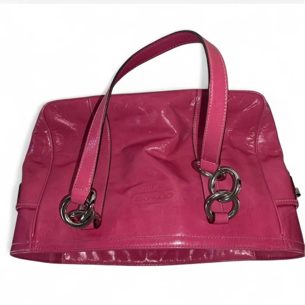 Coach Fuchsia Leather Tote Bag - Image 6