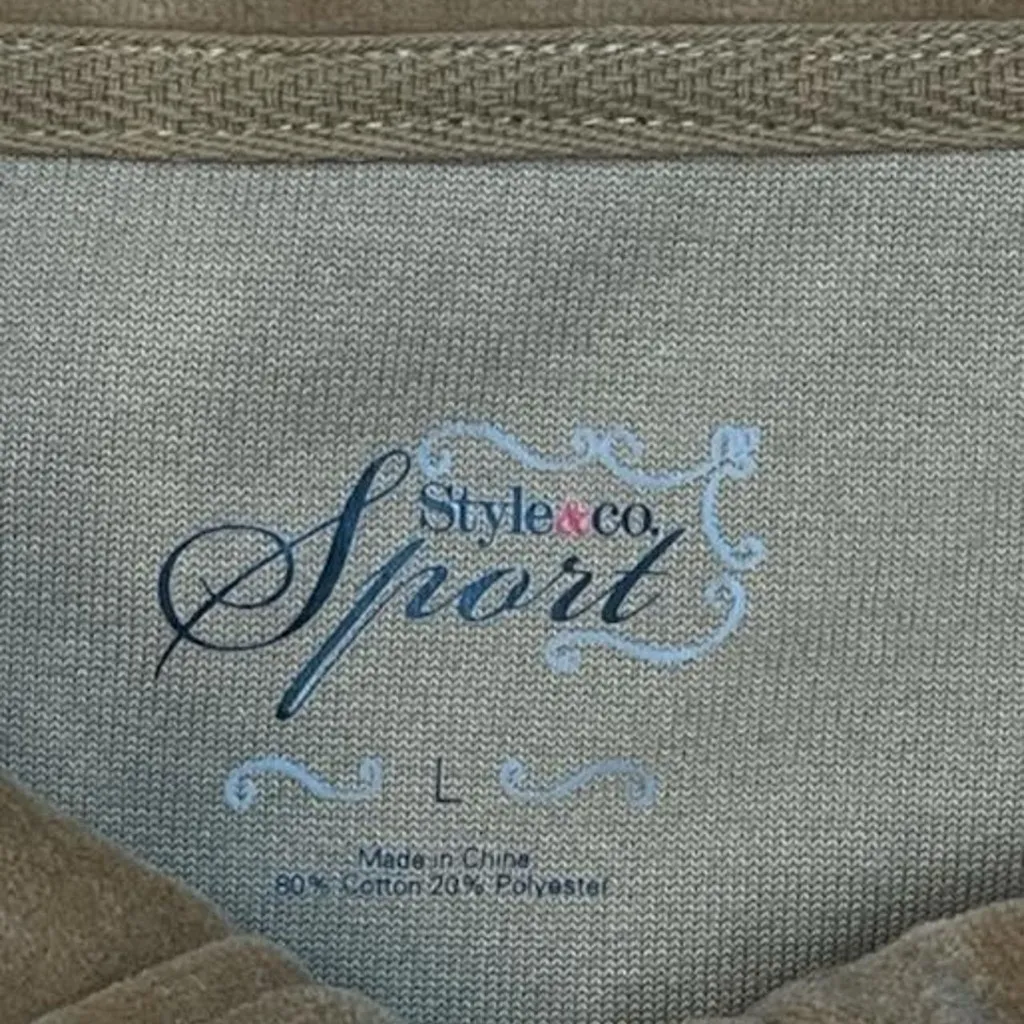 Women's Tan Mobwife Velour Jacket Gold Accent Tracksuit Y2K 00’s L Large 12/14 - Image 5