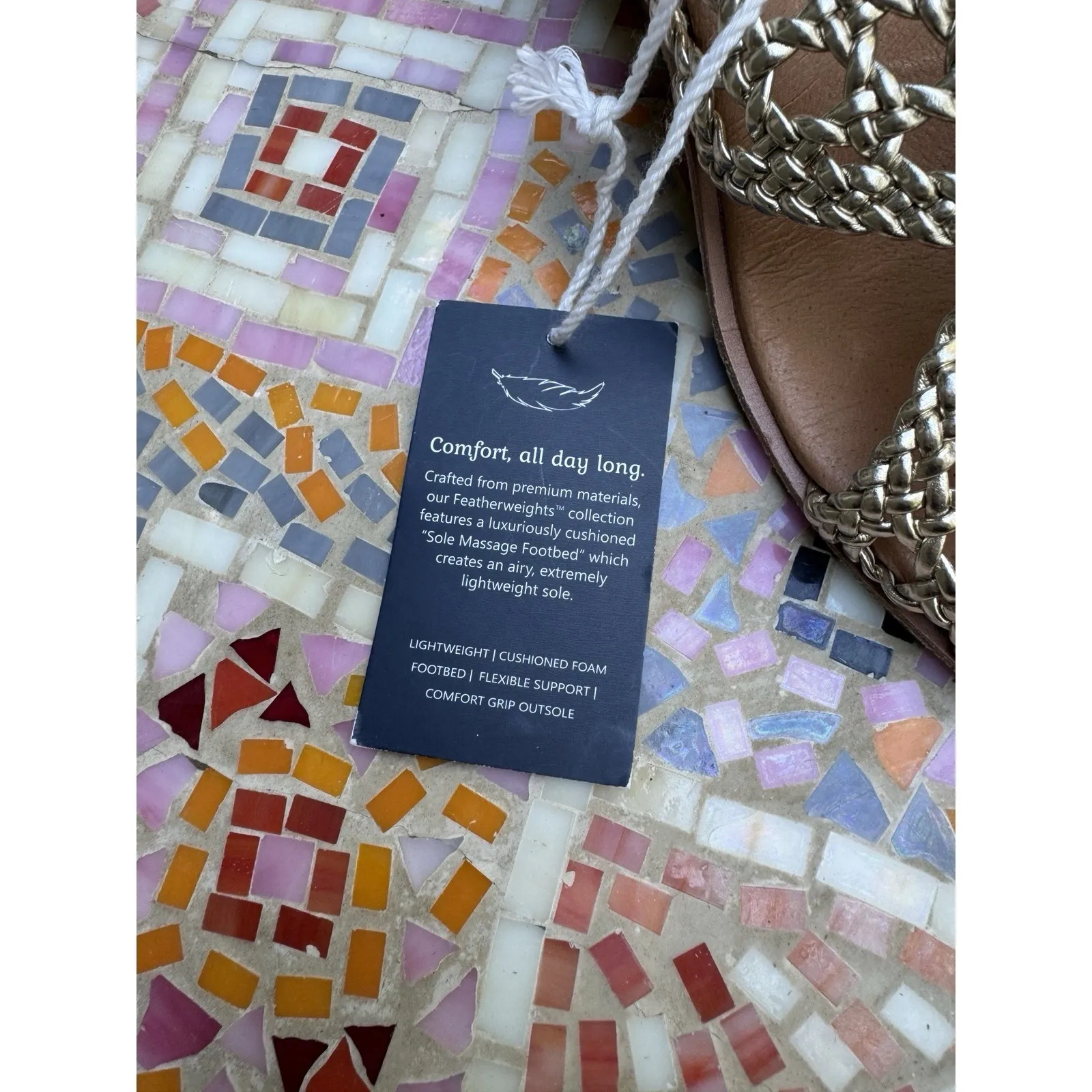 André Assous Bryana Woven Wedge Sandals Gold Size 9.5‎ Women Featherweights - Image 4