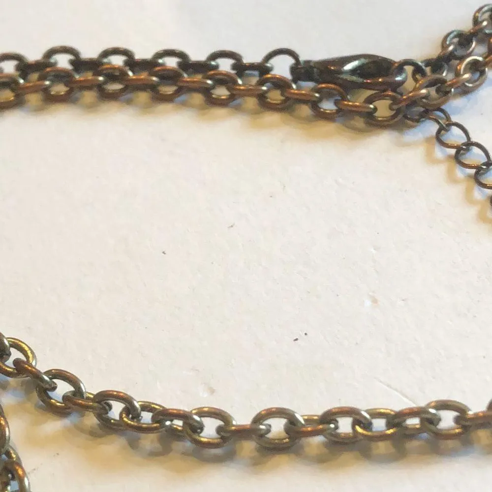 Brass Tone HUGE Boho Leaf Pendant Necklace - Image 9