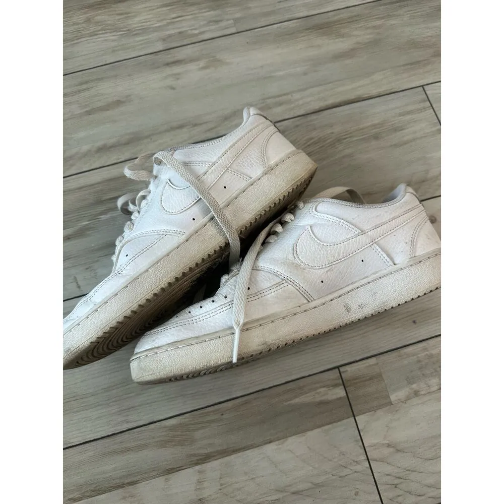 Nike Sneakers Women's 8 Triple White Court Vision Low Leather Casual Sporty - Image 6