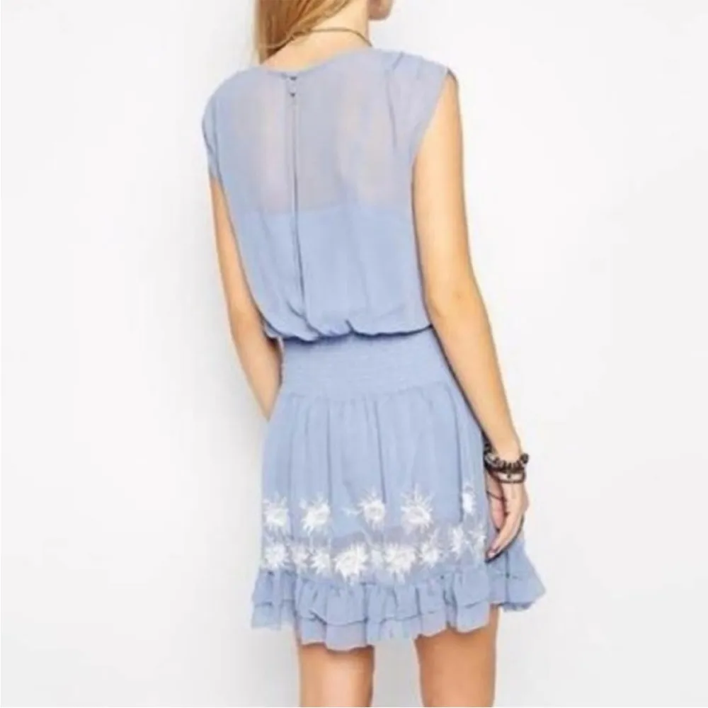 Free People Garden Bloom Mini Dress in Wedgewood Blue XS - Image 3