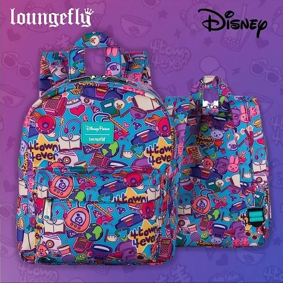 NWT Loungefly Disney Pixar Turning Red Panda Doodle Print Mini Backpack - Image 2
