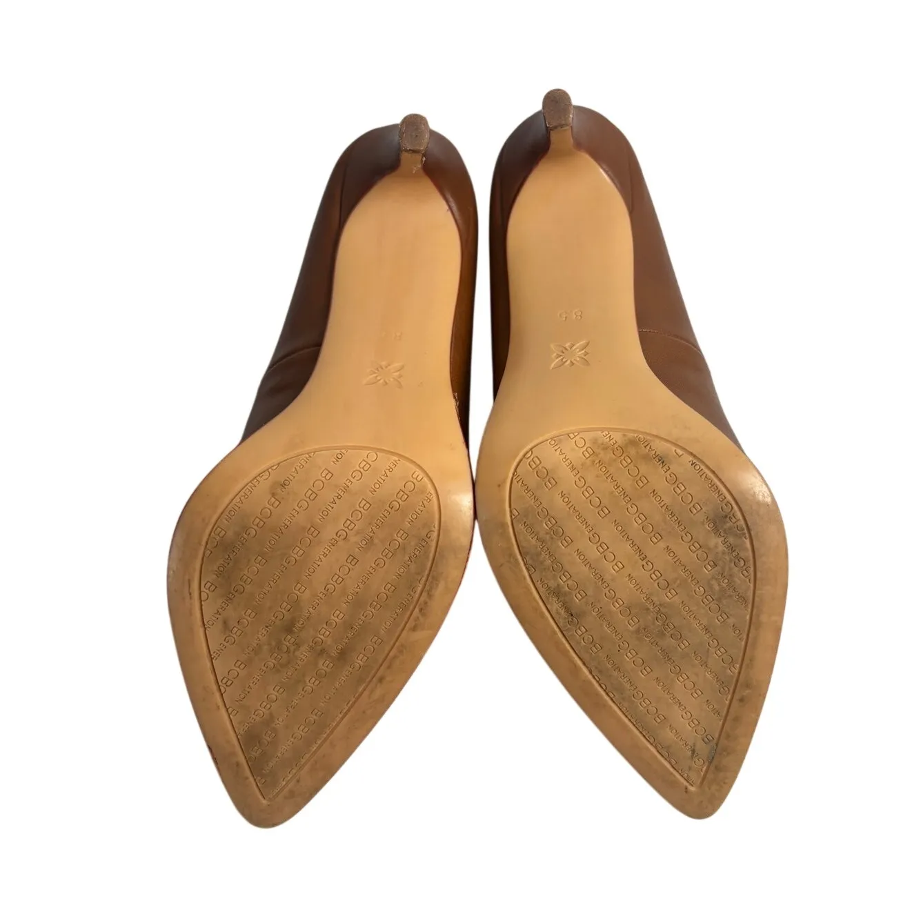 BCBGeneration Hallix Cognac Brown Gold Tim Pointed Toe Pumps Size 8.5 - Image 4