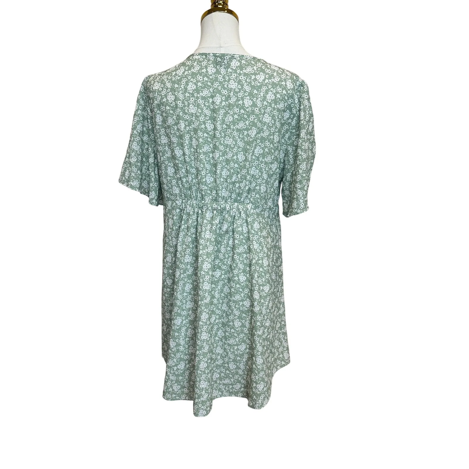 Soon Green Calico Babydoll Maternity Dress LARGE Cottage Prairie Designer - - From Margaret