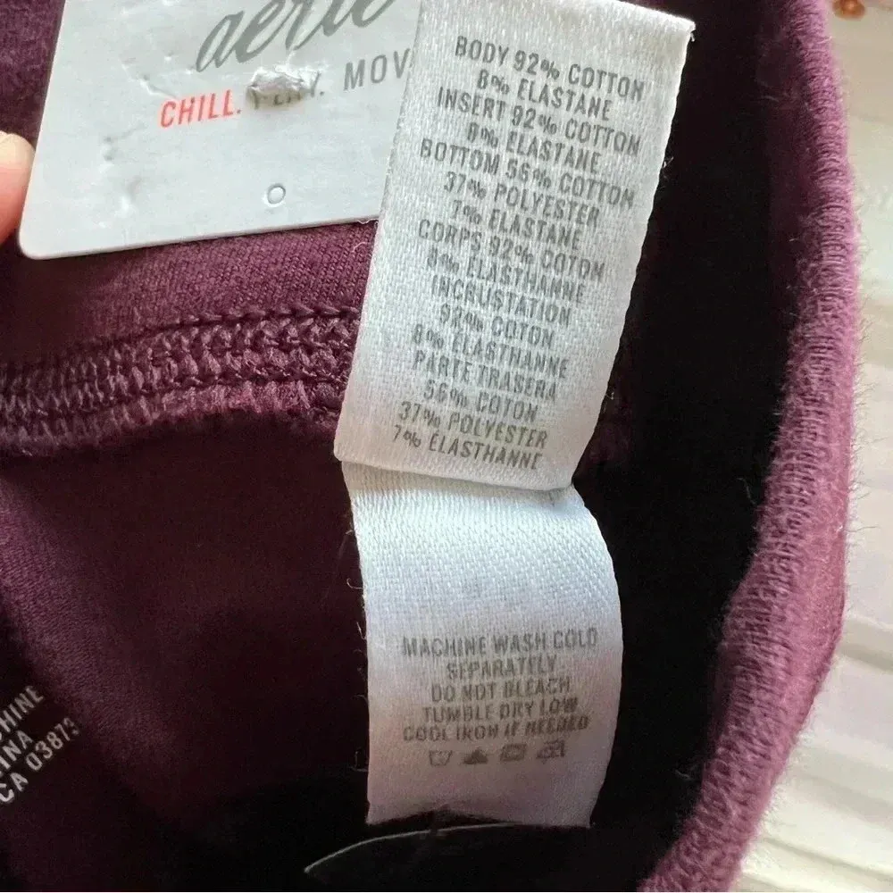 Aerie Chill‎ Play Move Burgundy Grey Leggings Size Small New with Tags - Image 7