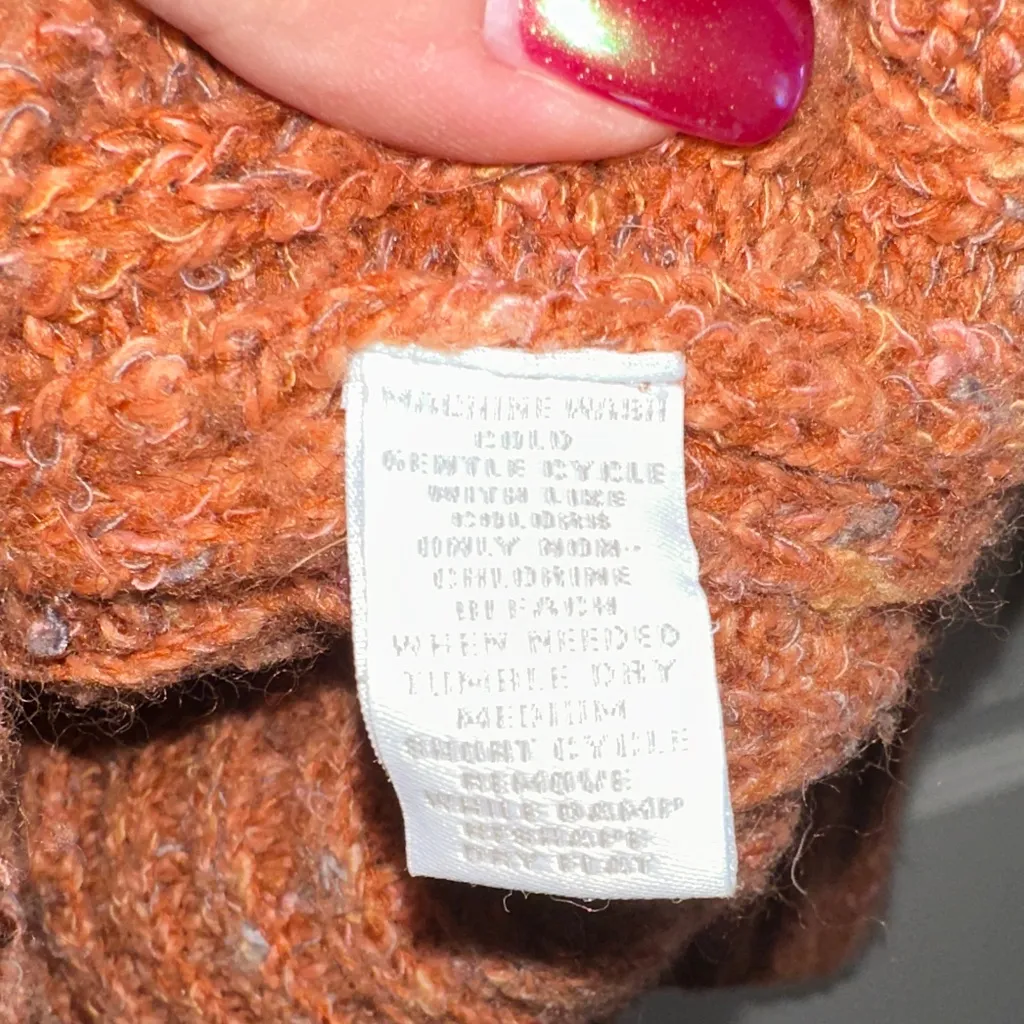 Charter Club  Orange Ribbed Turtleneck Sweater - Image 4