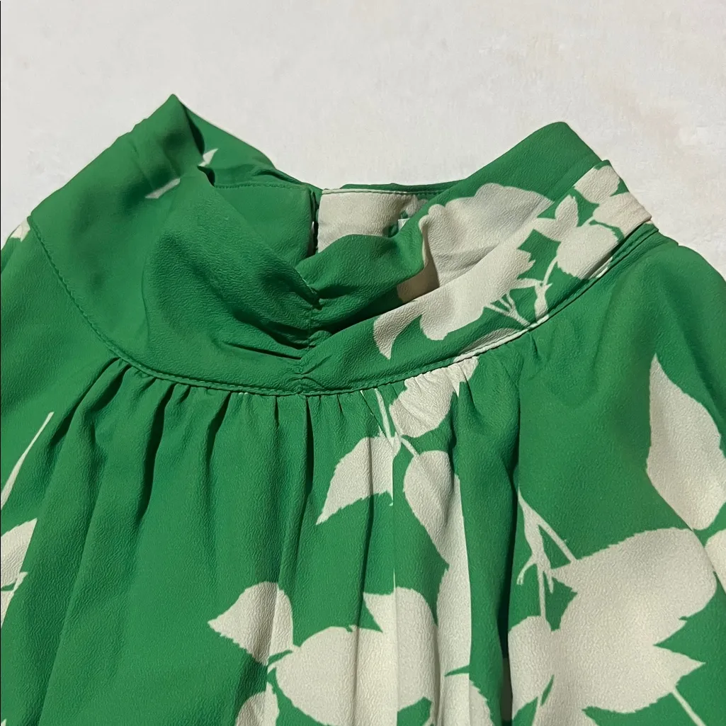 eShakti Green and White Floral Long Sleeve Dress NWOT - Image 8