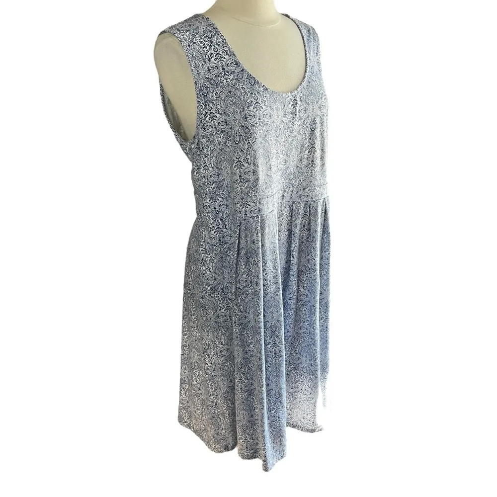 CHADWICKS Sleeveless Cotton Midi Dress Coastal Boho Print, XL - Image 4