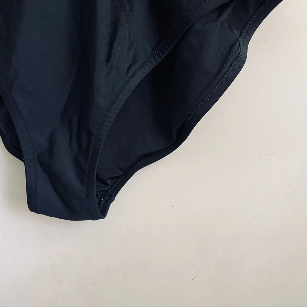 J. Crew Black Plunge V-Neck One Piece Swimsuit size 16 - Image 8