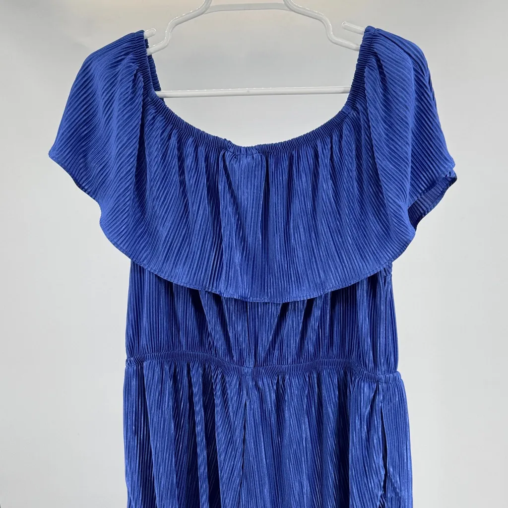 Lane Bryant Pleated Multi-Way Off-The-Shoulder Jumpsuit wide leg party holiday - Image 3