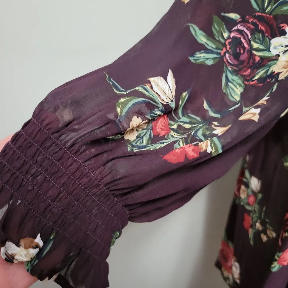 DR2 plum floral high neck neck blouse size 1x - Image 2