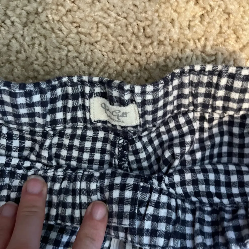 Gingham pants black and white worn and washed - Image 4