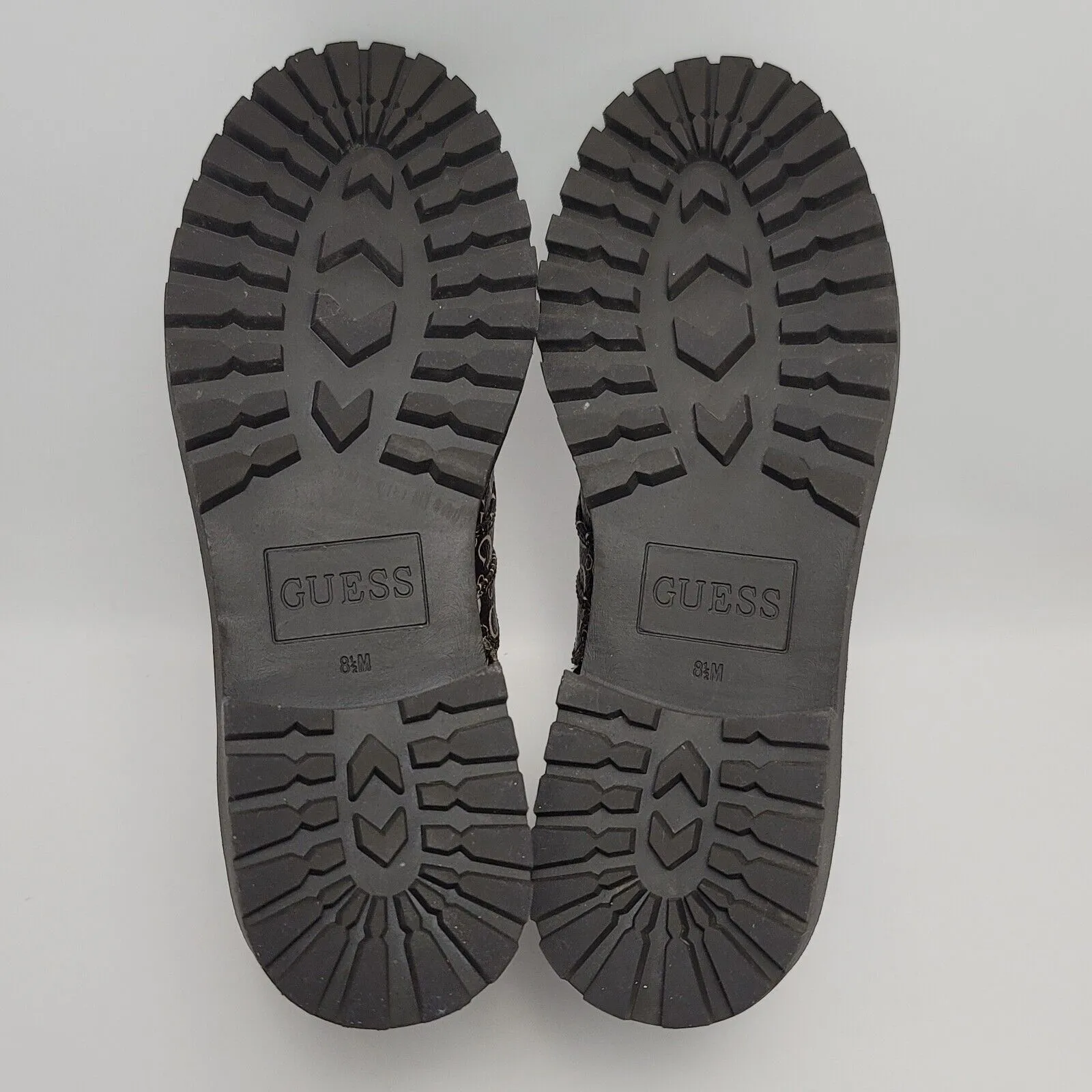 Guess Los Angeles Womens Brown Logo Ankle Combat Lace Up Boots Side Zip Sz 8.5M - Image 9