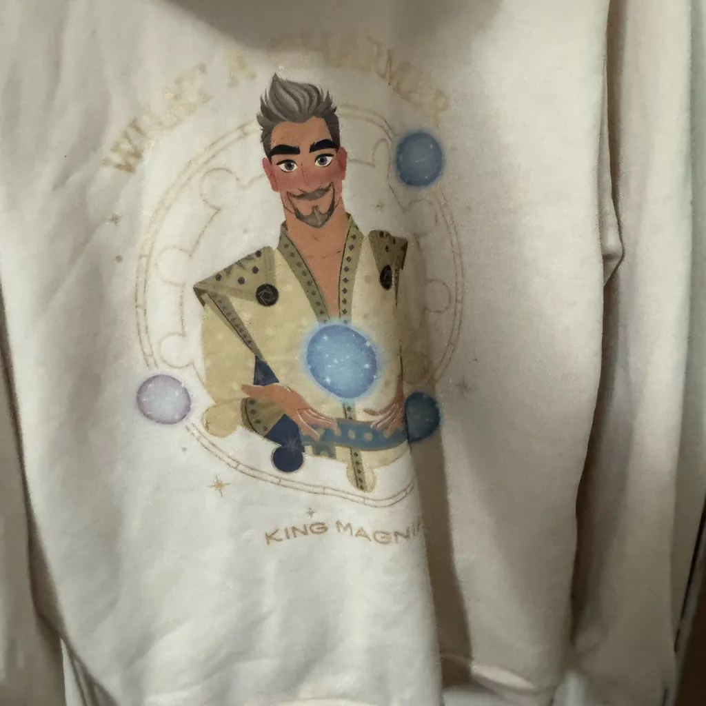 Disney Cream Zip-Up Hoodie with Blue and Gold Accents - Image 3