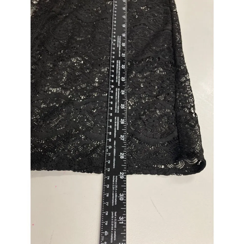 Black Lace Kaftan/Vest, Ruffle Sleeves, Sheer Size L - Image 9