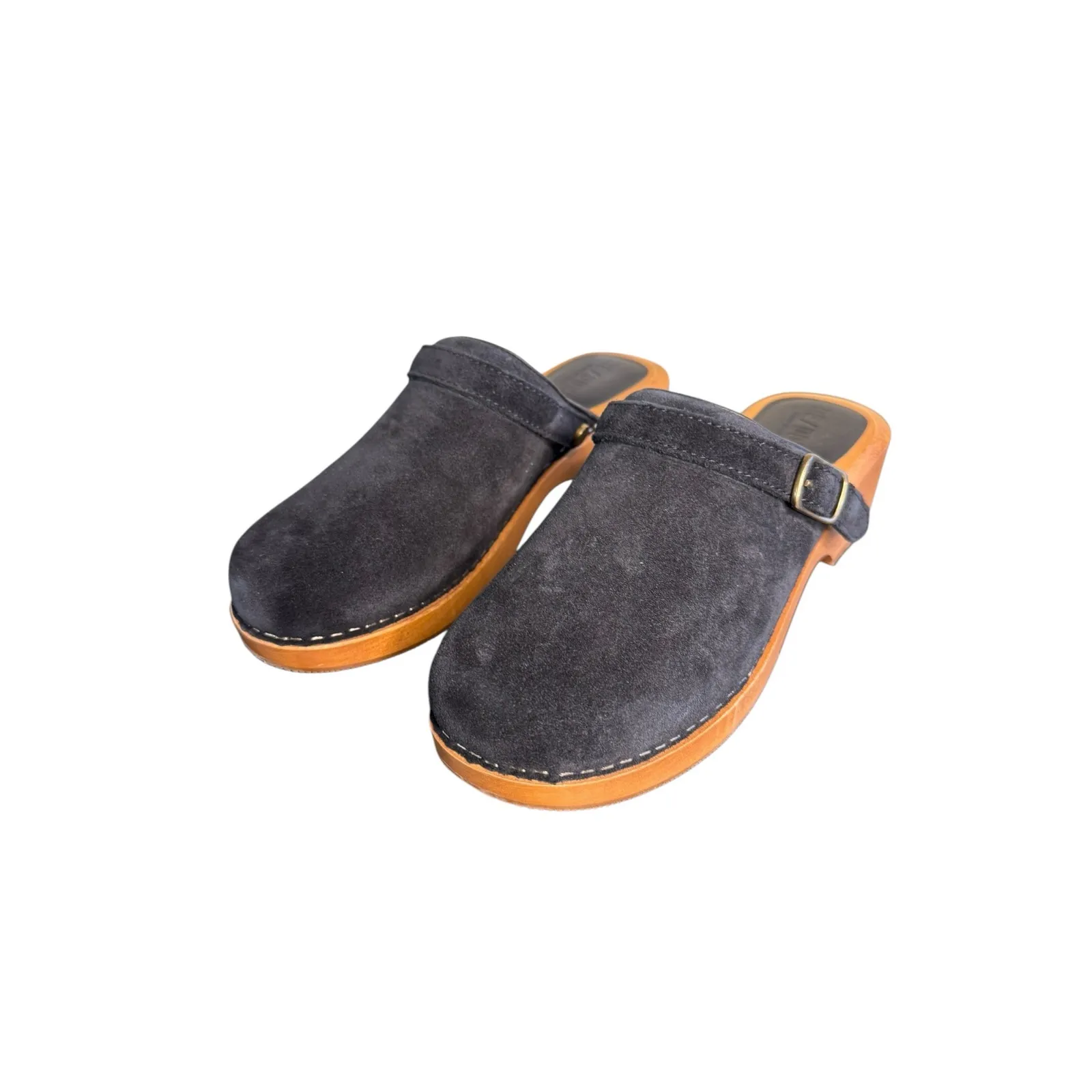 RE/DONE  NIB 70s Classic Leather Clogs in Black Suede Size 40 - Image 7