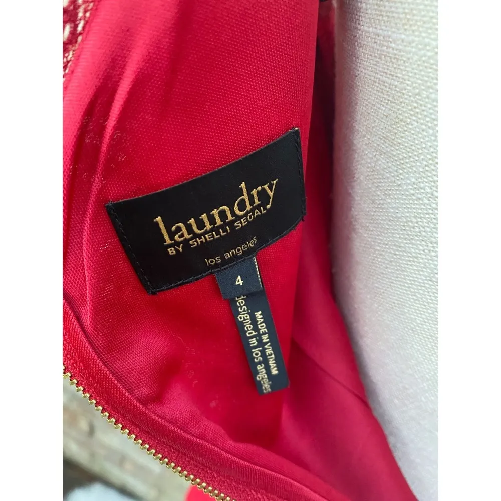 NWT Laundry by Shelli Segal Red Lace Cocktail Dress - Image 8