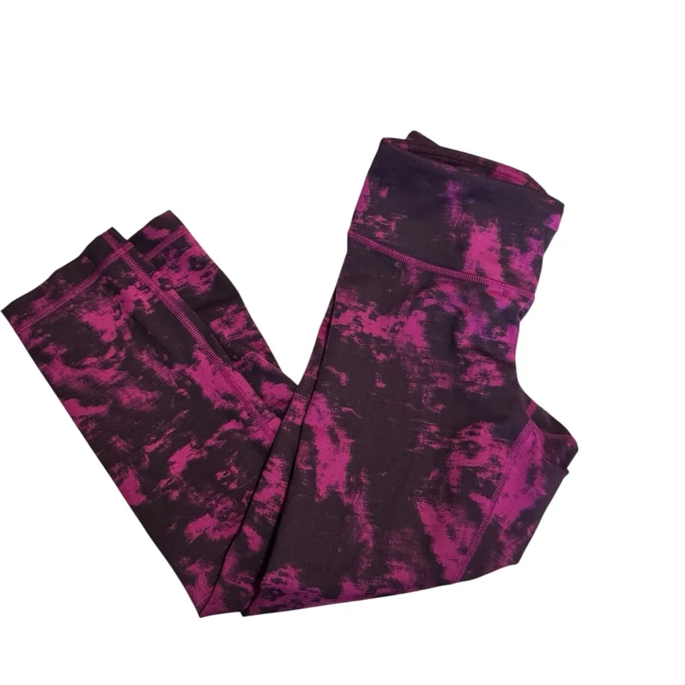 Lululemon Wunder Under Crop II Breezie Regal Plum Purple Black Tie-Dye Luon 4 - Image 4